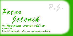 peter jelenik business card